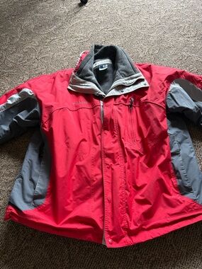 Columbia Red and Gray 3-Season Outdoor Jacket